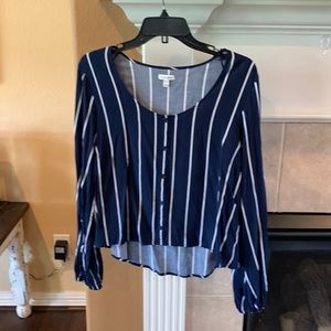 Navy long sleeve blouse